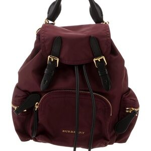 Authentic! Burberry Nylon Rucksack Backpack Luxury Black Gold Chain